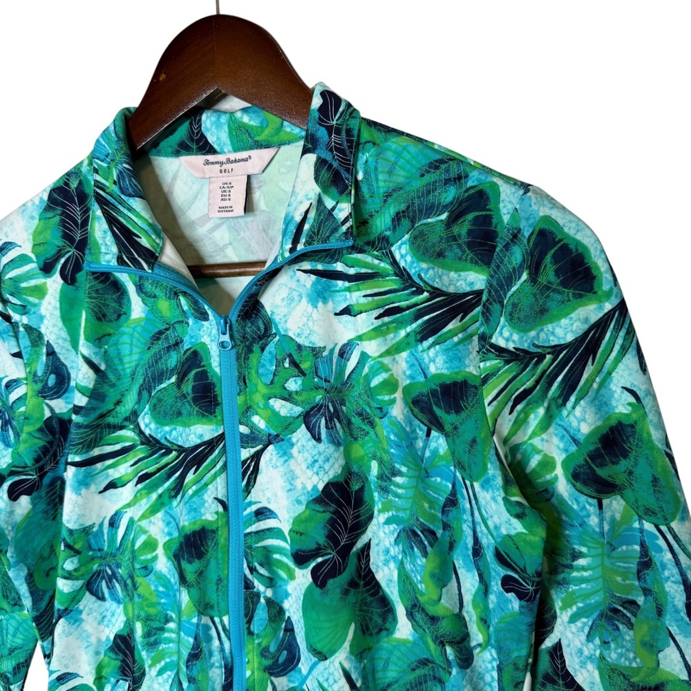 Tommy Bahama Golf Azure Lagoon Long Sleeve UPF Full Zip Jacket size Small - Picture 2 of 6